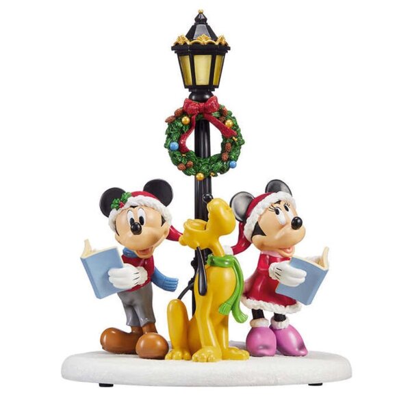 Disney Holiday Carolers Trio Mickey Minnie Goofy Light Up Musical Christmas Deco - Picture 4 of 6